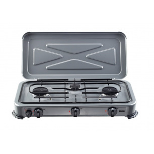 Réchaud Gaz 3 Feux Gris avec Piezo Réchaud Gaz 3 Feux Gris avec Piezo